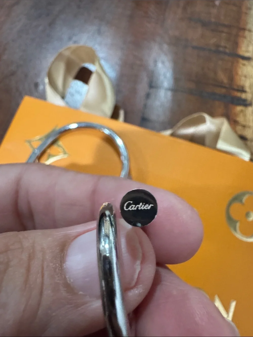 Silver-Tone Screw Motif Cuff Bracelet and Ring Set